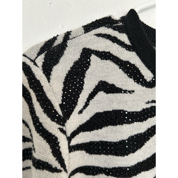 Alice + Olivia Womens Connie Embellished Knit Crew Neck Pullover Sweater Size Sm - Picture 3 of 6